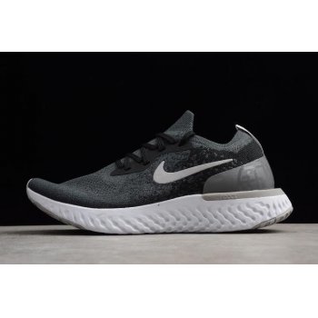 Nike Epic React Flyknit Black And Gery Printing and WoSize Running Shoes Shoes